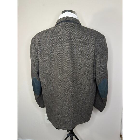 VTG Oleg Cassini Men 100 Wool Tweed Single Breasted Blazer Brown Ukraine 46R - Picture 5 of 12